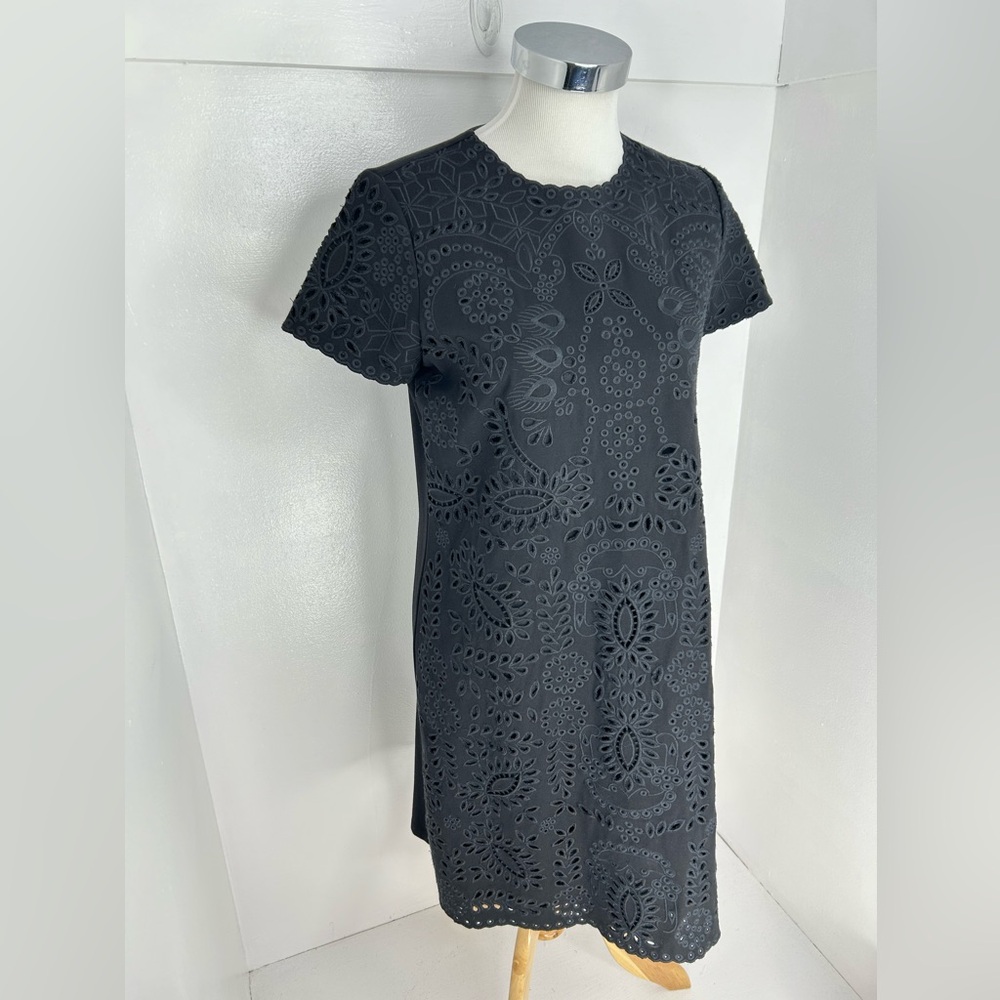 J. Mclaughlin Eyelet Black Dress Size Small Embroidered New Bainbridge Jewel - Picture 3 of 13